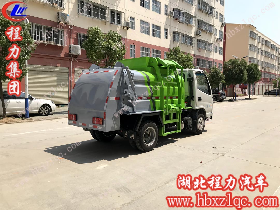 湖北程力3-4噸藍牌凱馬餐廚垃圾車價格參數(shù)及圖片
