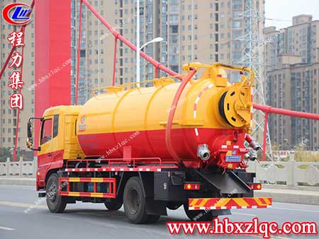 城市污水不用慌，大肚便便超能裝——程力東風天錦吸污車